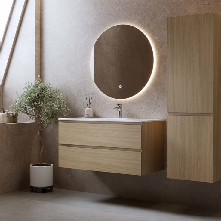 Bathlife Eufori møbelpakke, med servant, 101x46,5x50 cm, eik