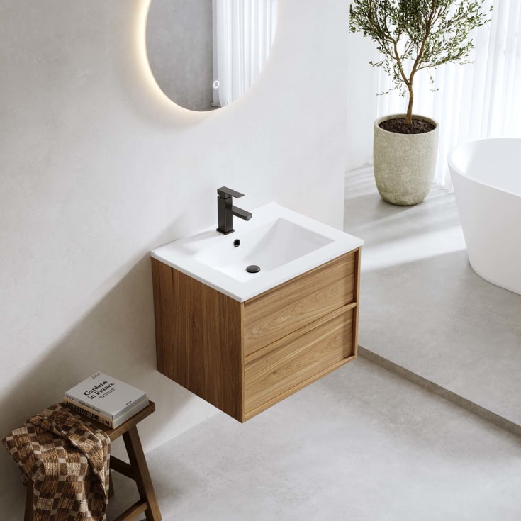 Bathlife Charm møbelpakke, med servant, 61x46,5x52 cm, eik
