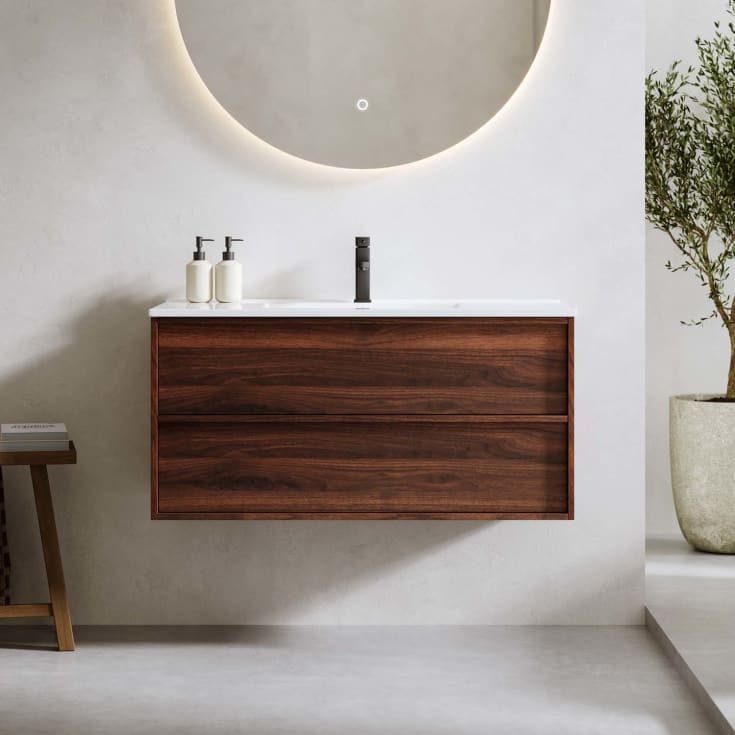 Bathlife Charm møbelpakke, med servant, 101x46,5x52 cm, valnøtt