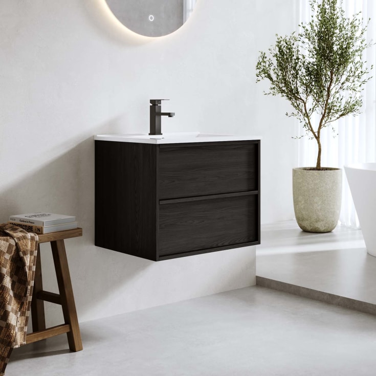 Bathlife Charm møbelpakke, med servant, 61x46,5x52 cm, sort eik