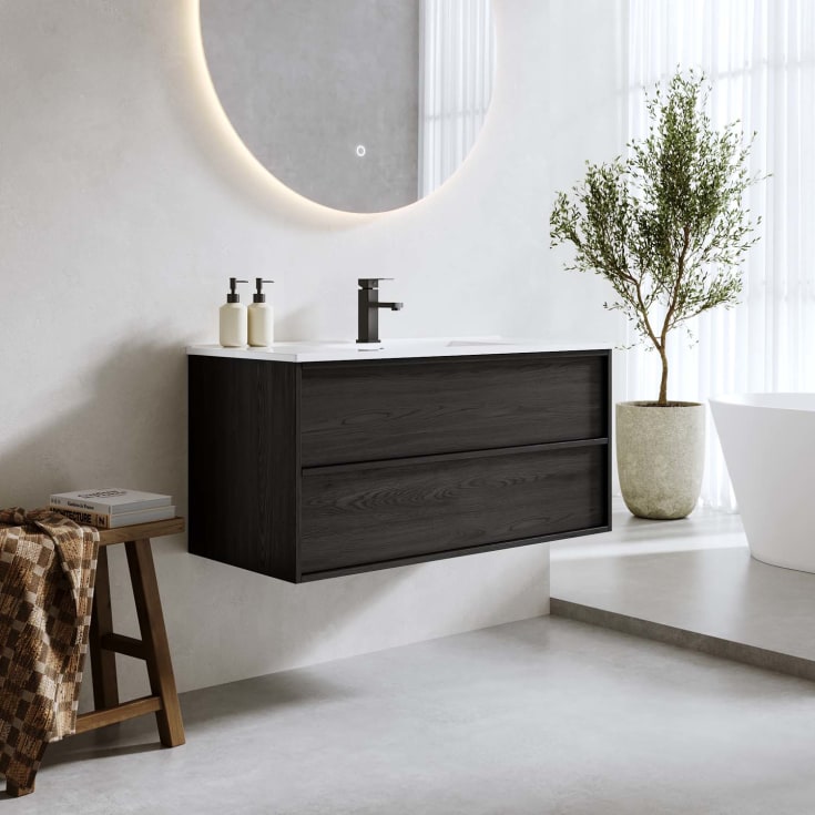 Bathlife Charm møbelpakke, med servant, 101x46,5x52 cm, sort eik