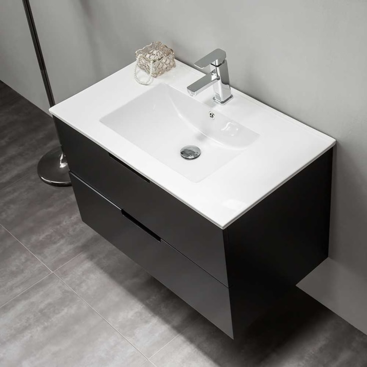Bathlife Glädje møbelpakke, med servant, 80x46x50 cm, sort matt