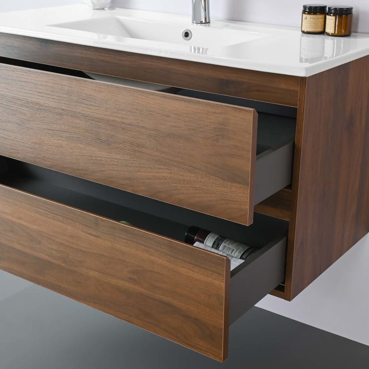 Bathlife Eufori møbelpakke, med servant, 101x46,5x50 cm, valnøtt