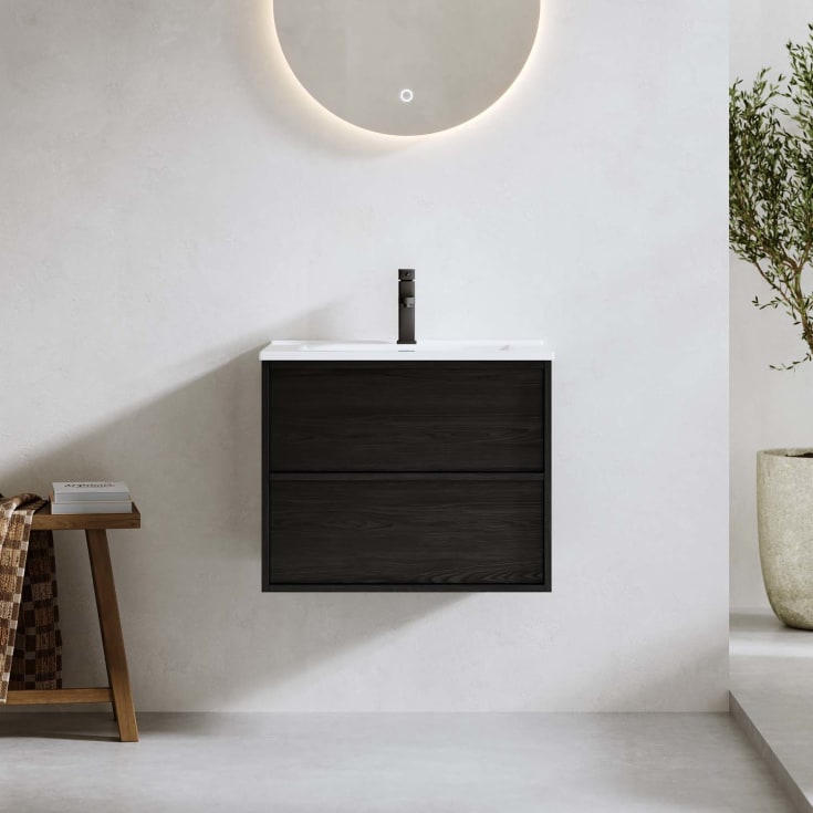 Bathlife Charm møbelpakke, med servant, 61x46,5x52 cm, sort eik