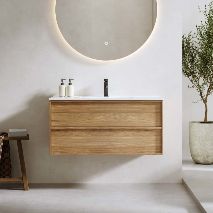 Bathlife Charm møbelpakke, med servant, 101x46,5x52 cm, eik