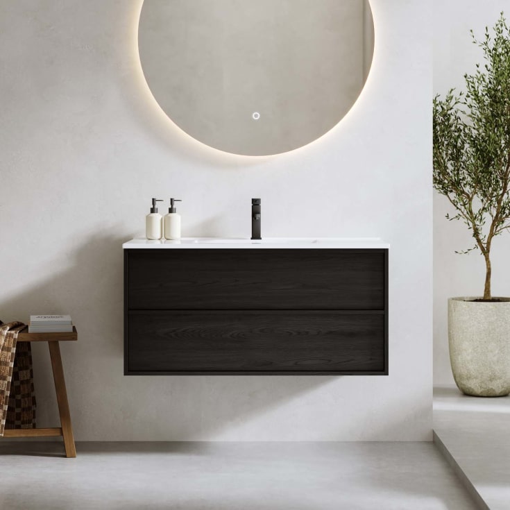 Bathlife Charm møbelpakke, med servant, 101x46,5x52 cm, sort eik
