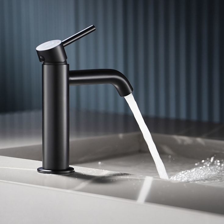Bathlife Prima servantbatteri, uten bunnventil, sort matt