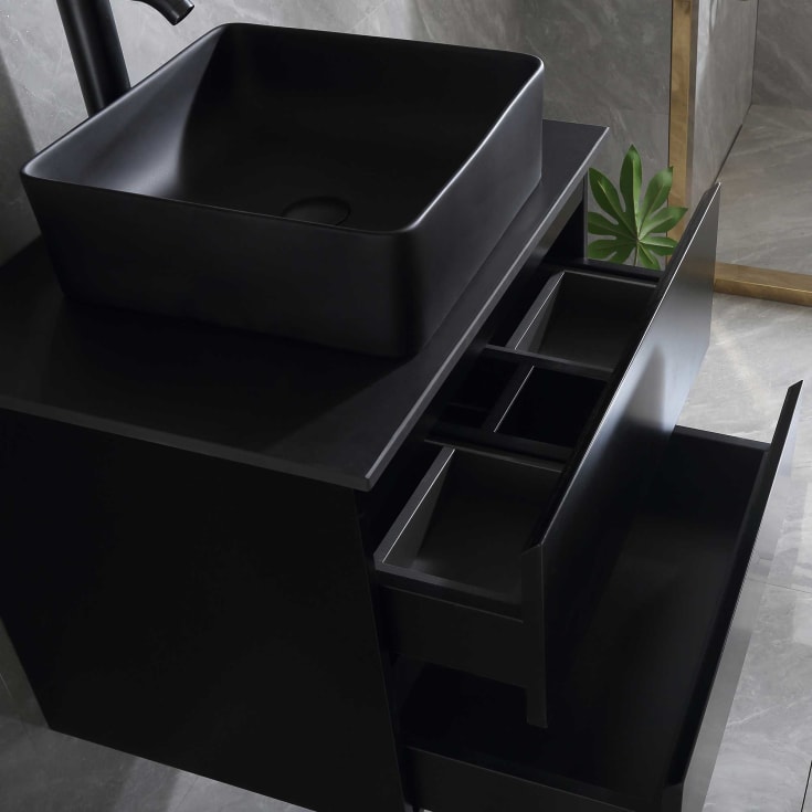 Bathlife Extas møbelpakke, med servant, 60x46,5x50 cm, sort