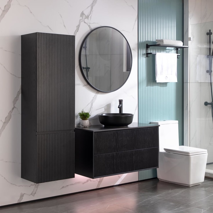 Bathlife Förtjust høyskap, 45x150 cm, sort