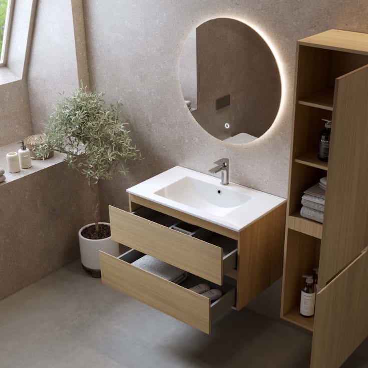 Bathlife Eufori møbelpakke, med servant, 81x46,5x50 cm, eik