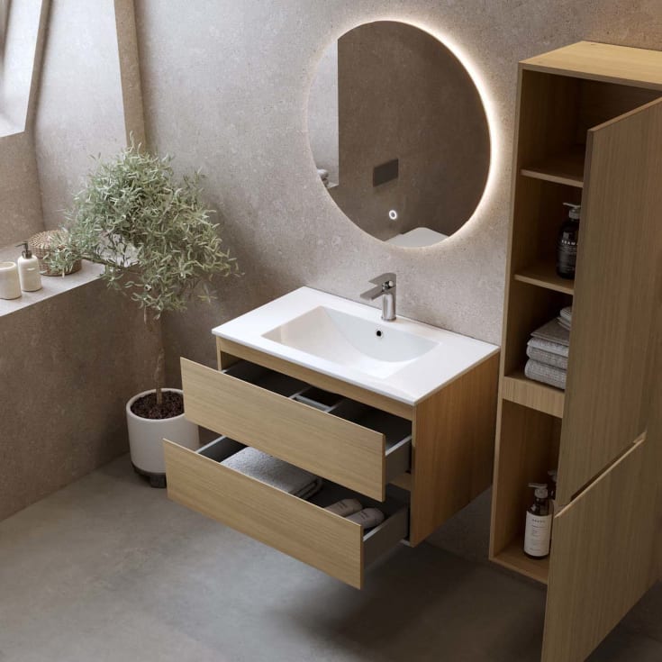 Bathlife Eufori møbelpakke, med servant, 101x46,5x50 cm, eik