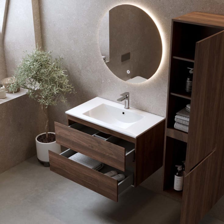 Bathlife Eufori møbelpakke, med servant, 101x46,5x50 cm, valnøtt