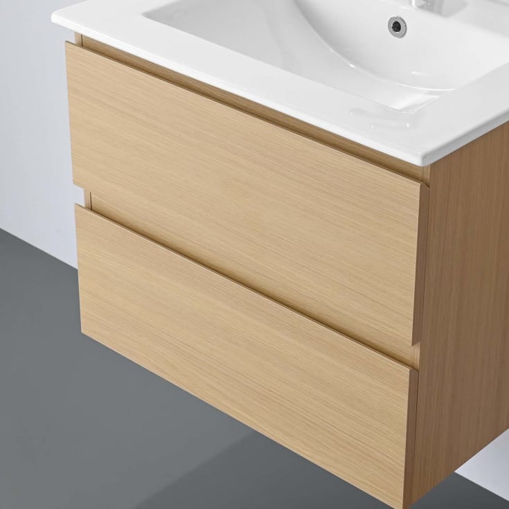 Bathlife Eufori møbelpakke, med dobbel servant, 121x46,5x50 cm, eik
