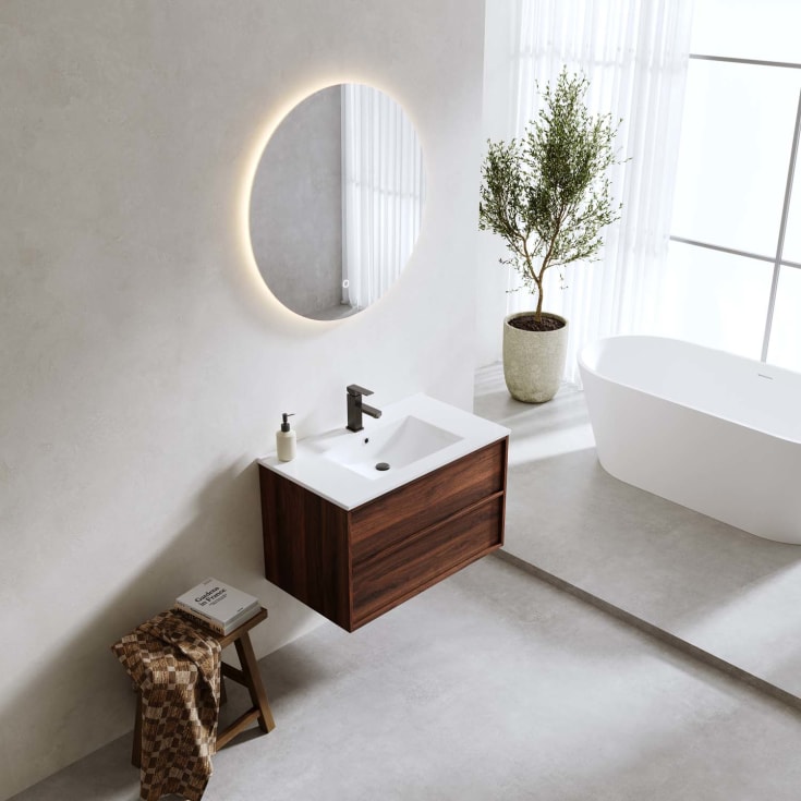Bathlife Charm møbelpakke, med servant, 81x46,5x52 cm, valnøtt