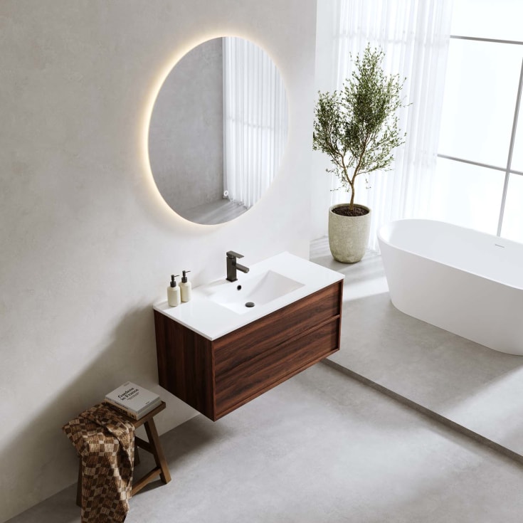 Bathlife Charm møbelpakke, med servant, 101x46,5x52 cm, valnøtt
