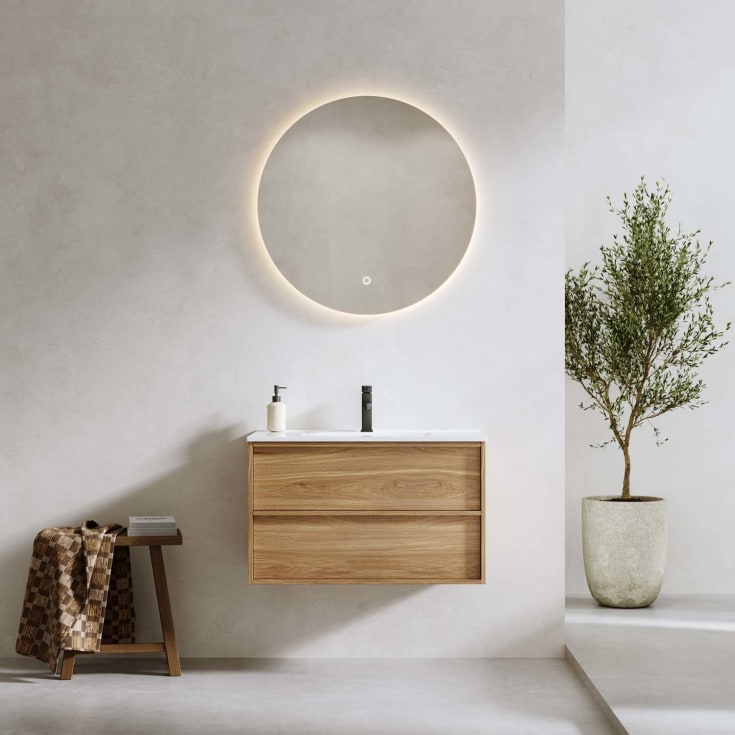 Bathlife Charm møbelpakke, med servant, 81x46,5x52 cm, eik