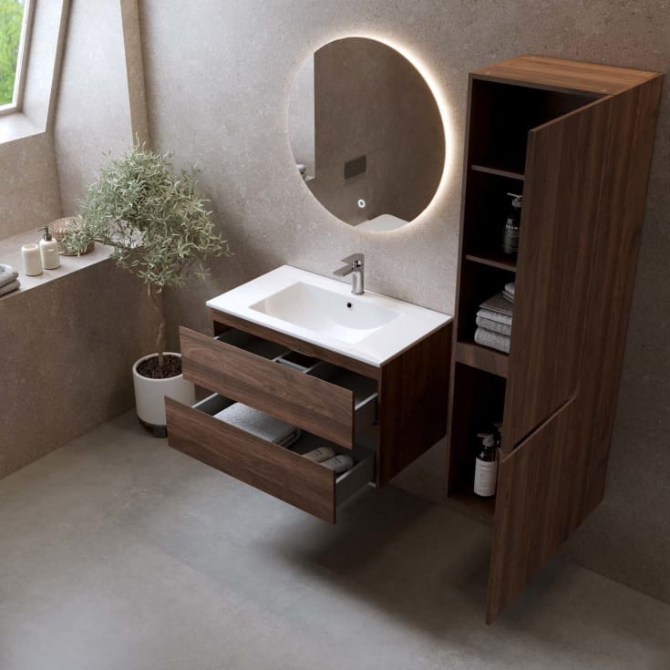 Bathlife Eufori møbelpakke, med servant, 81x46,5x50 cm, valnøtt