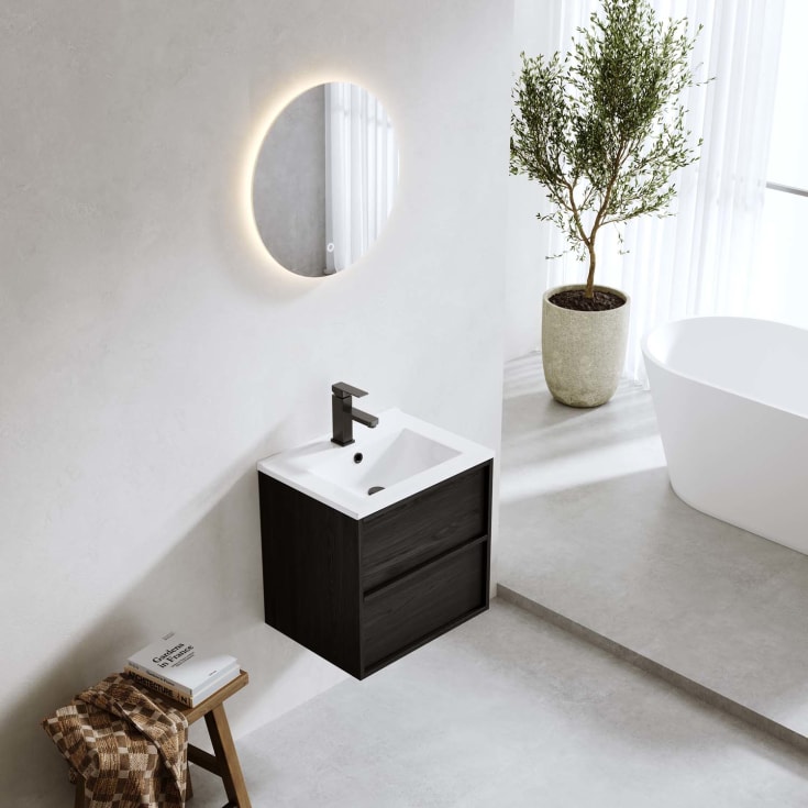 Bathlife Charm møbelpakke, med servant, 51x39,5x50 cm, sort eik