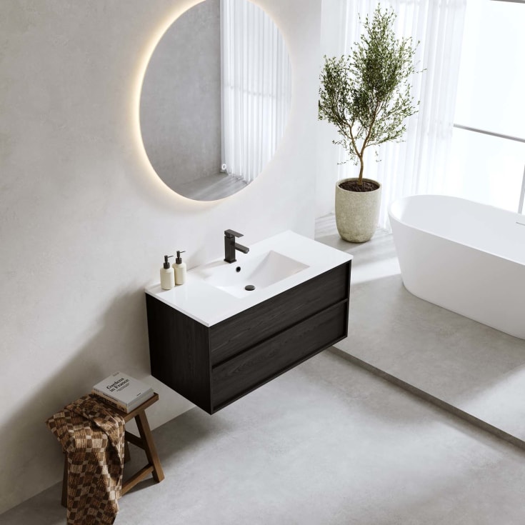 Bathlife Charm møbelpakke, med servant, 101x46,5x52 cm, sort eik