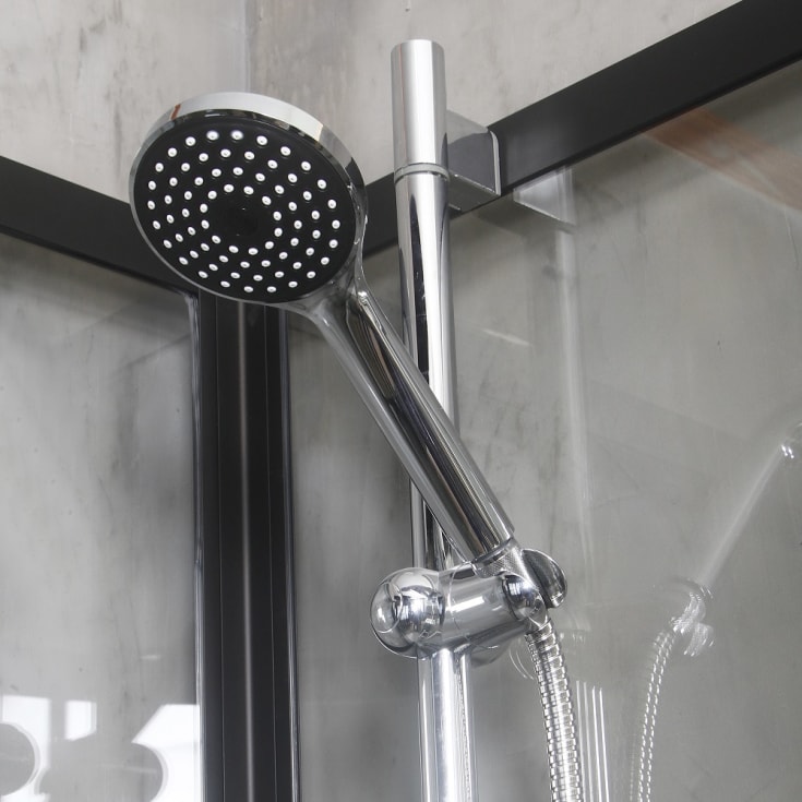 Bathlife Betrakta Dusjkabinett, 90x90 cm, Sort Matt/Klart Glass