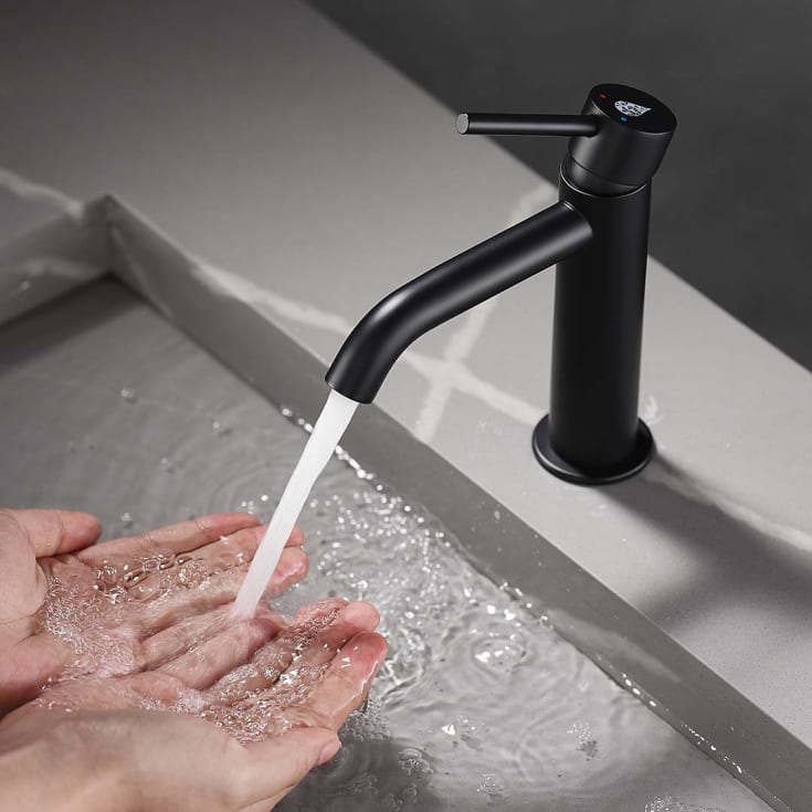 Bathlife Prima servantbatteri, uten bunnventil, sort matt