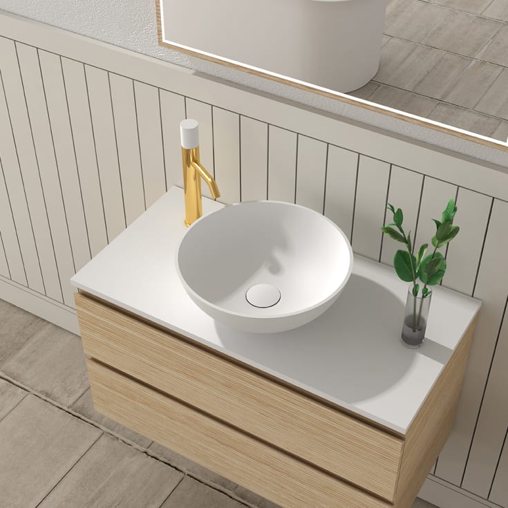 Bathlife Gedigen servant, Ø42x15 cm, hvit