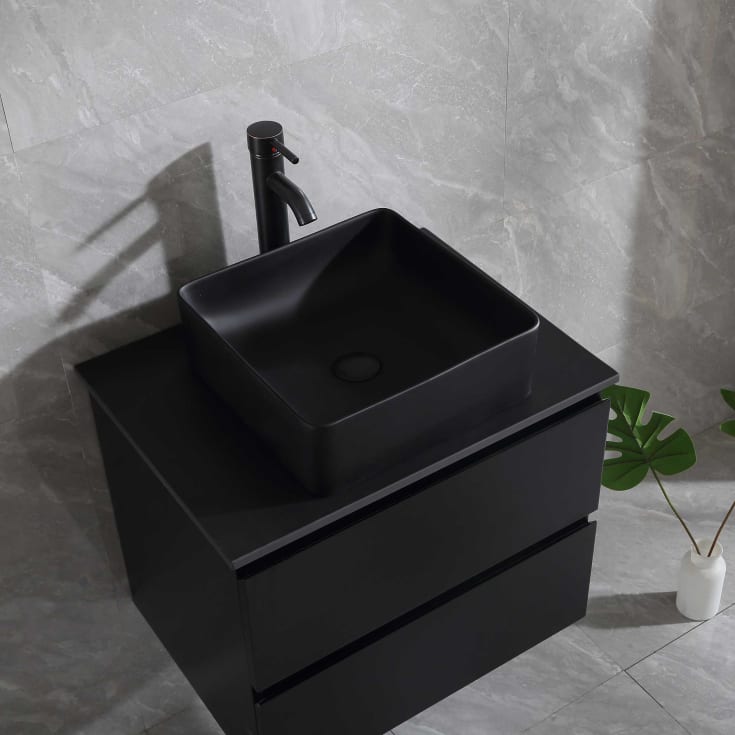 Bathlife Extas møbelpakke, med servant, 60x46,5x50 cm, sort