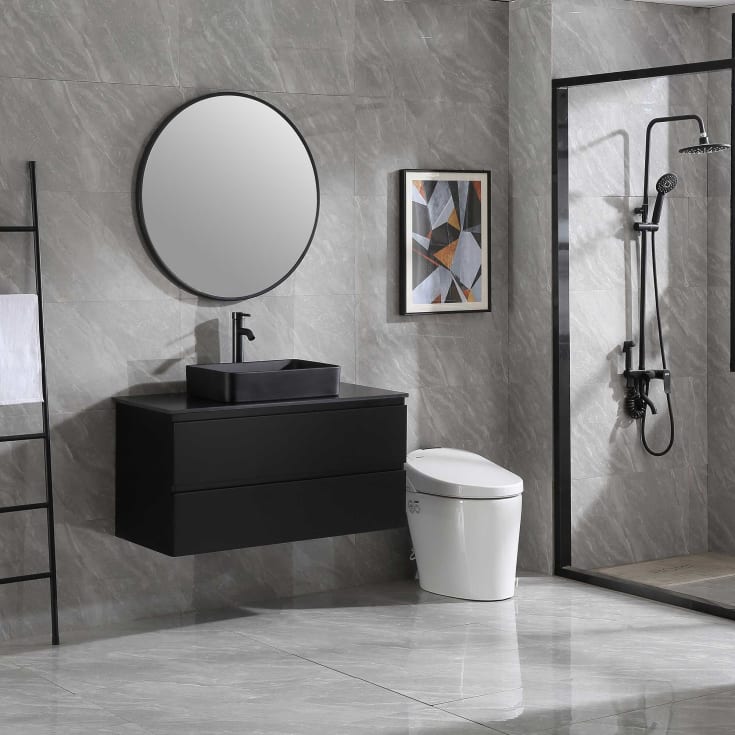Bathlife Extas møbelpakke, med servant, 100x46,5x50 cm, sort