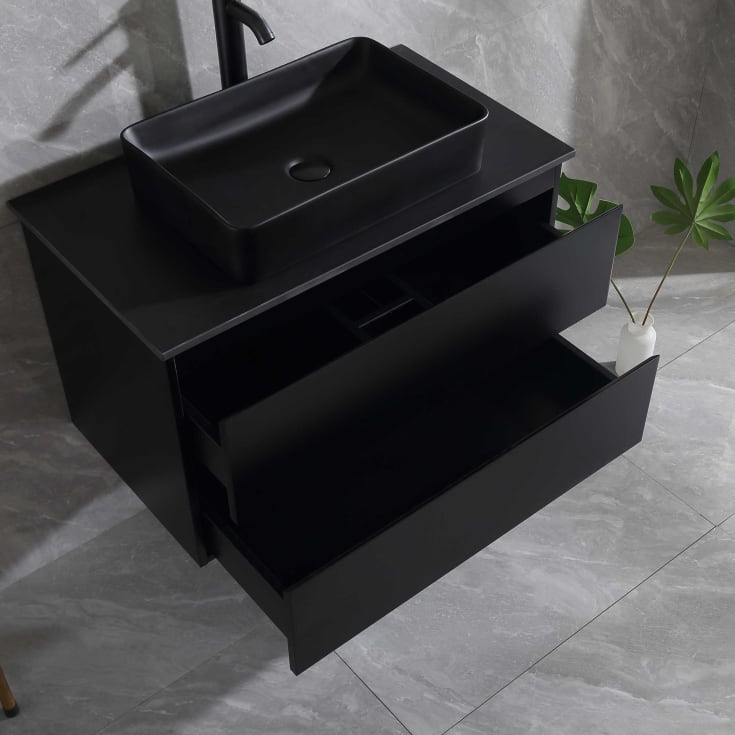 Bathlife Extas møbelpakke, med servant, 80x46,5x50 cm, sort