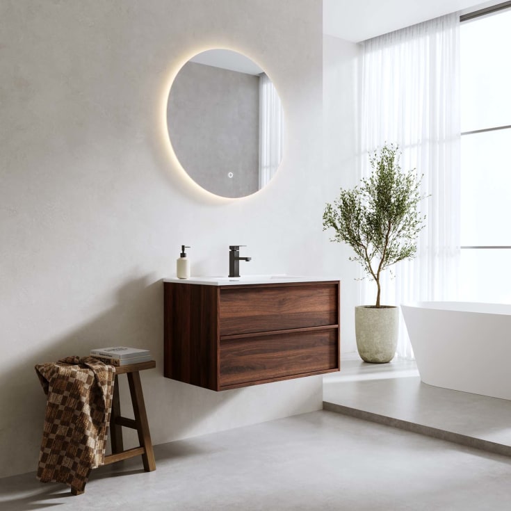 Bathlife Charm møbelpakke, med servant, 81x46,5x52 cm, valnøtt