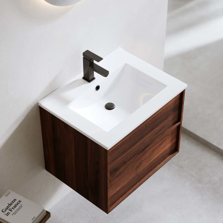 Bathlife Charm møbelpakke, med servant, 61x46,5x52 cm, valnøtt