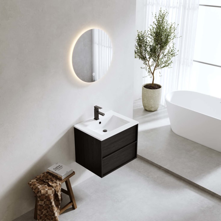 Bathlife Charm møbelpakke, med servant, 61x46,5x52 cm, sort eik