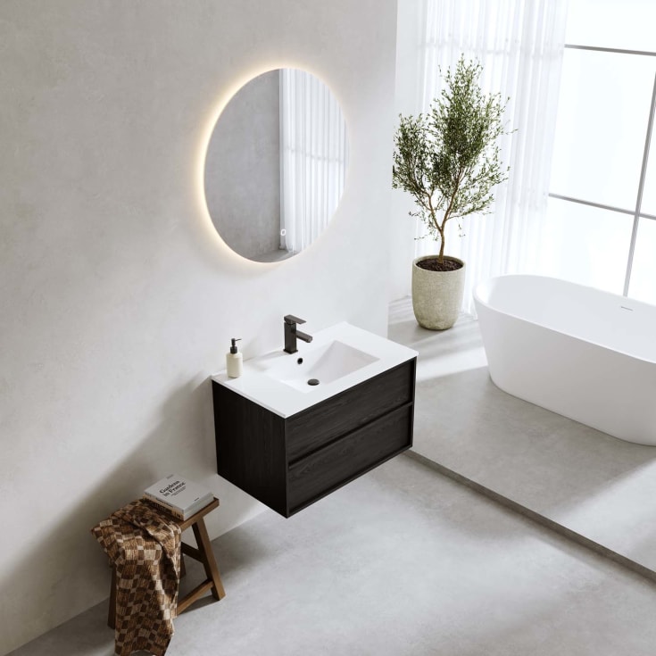 Bathlife Charm møbelpakke, med servant, 81x46,5x52 cm, sort eik