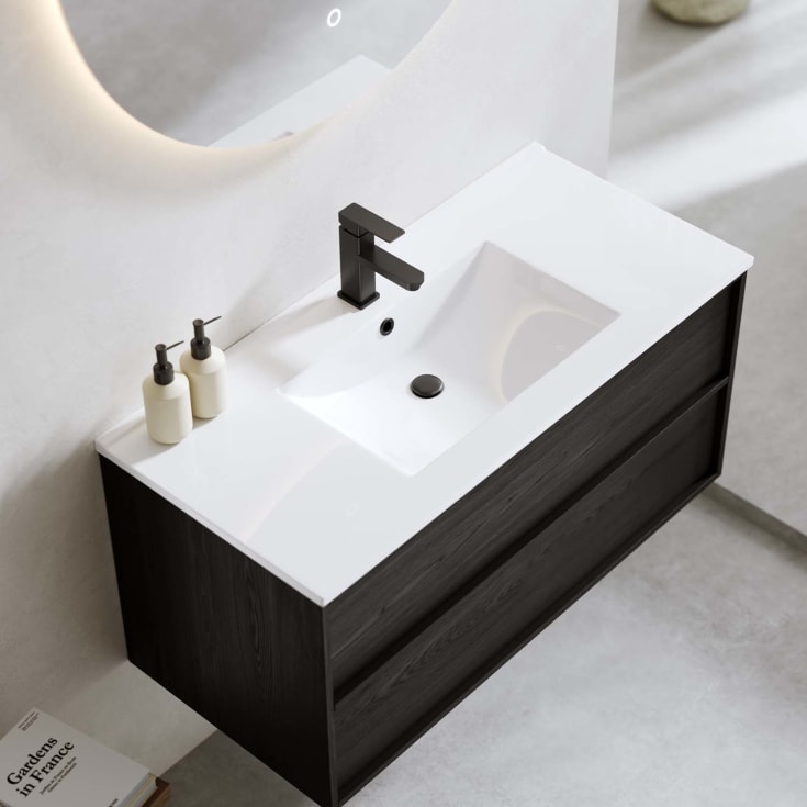 Bathlife Charm møbelpakke, med servant, 101x46,5x52 cm, sort eik