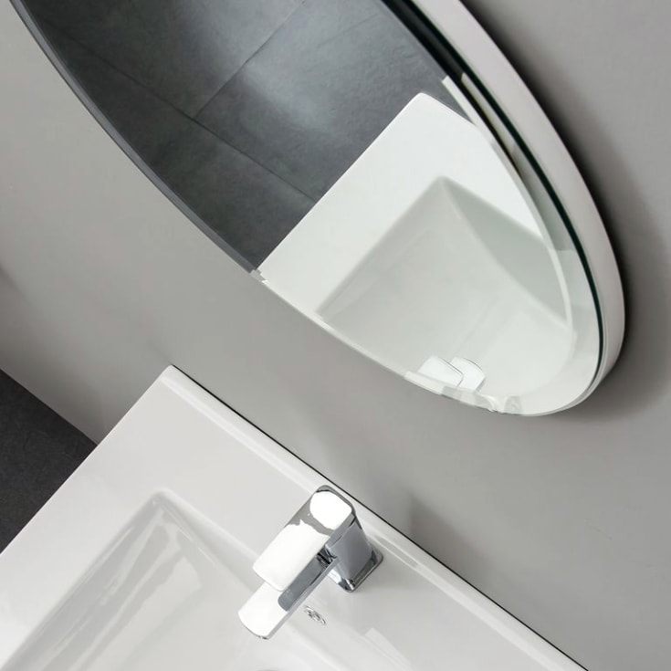 Bathlife Roa speil, 70x70x2 cm, uten lys, hvit
