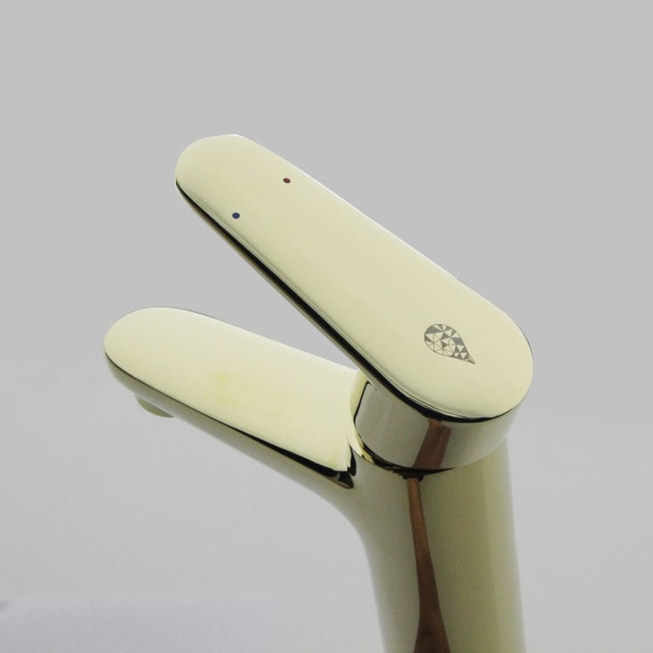 Bathlife Springa servantbatteri, uten bunnventil, gull