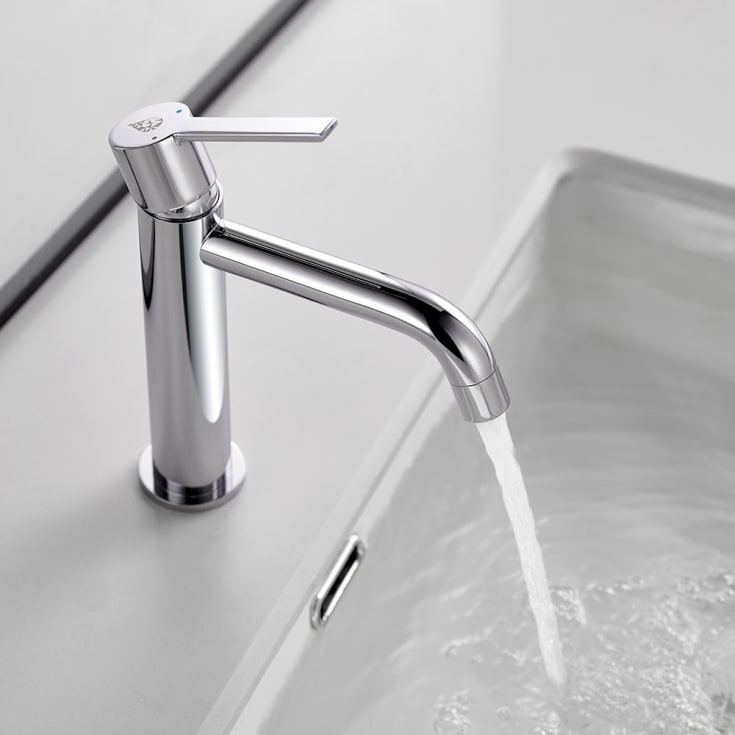 Bathlife Tillra servantbatteri, uten bunnventil, krom