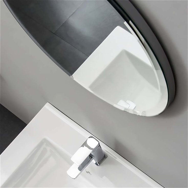 Bathlife Roa speil, Ø70 cm, uten lys, grå