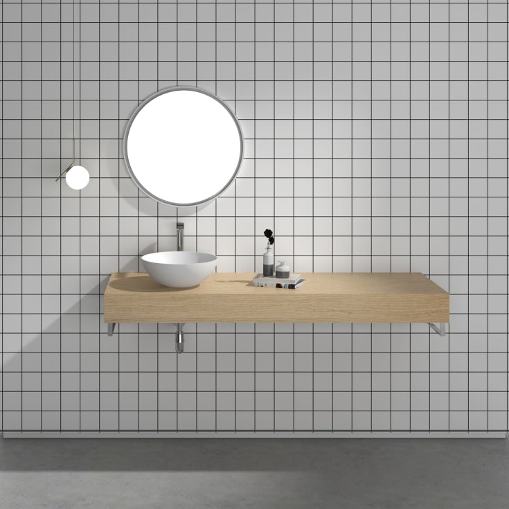 Bathlife Gedigen servant, Ø42x15 cm, hvit