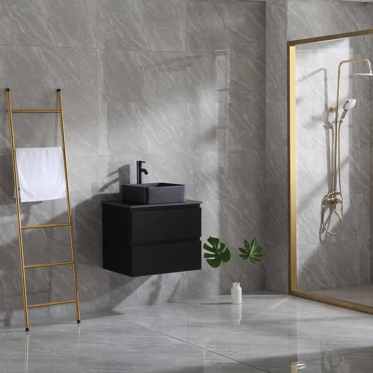 Bathlife Extas møbelpakke, med servant, 60x46,5x50 cm, sort
