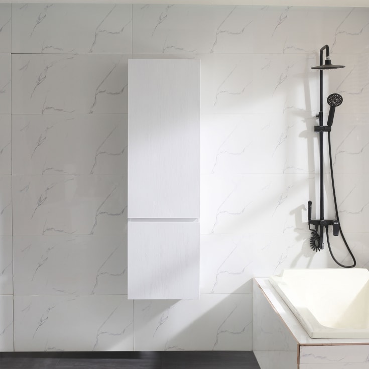 Bathlife Lättsam sideskap, 45x150 cm, hvit eik
