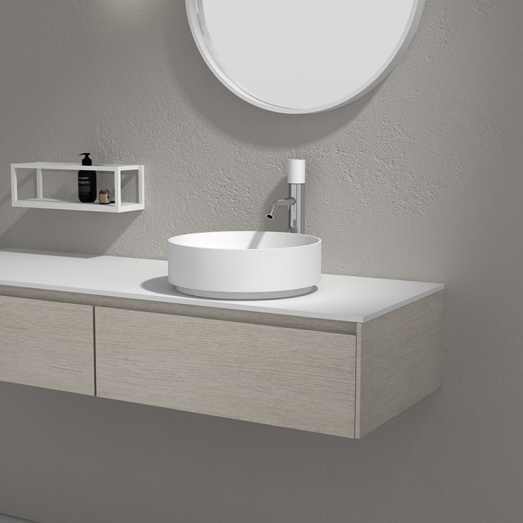 Bathlife Geist toppmontert servant, Ø38 cm, hvit