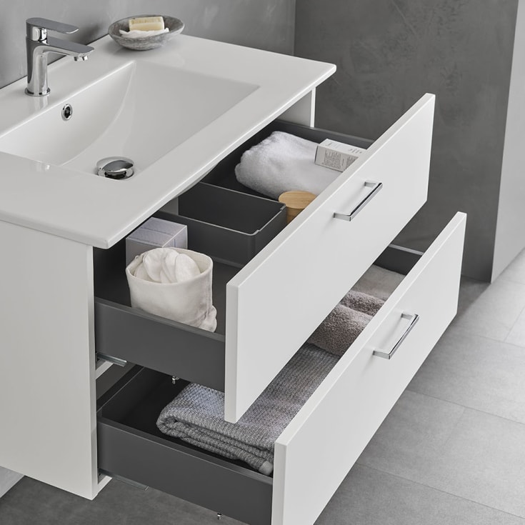 Bathlife Lycklig møbelpakke, med servant, 81x46,5x47 cm, hvit