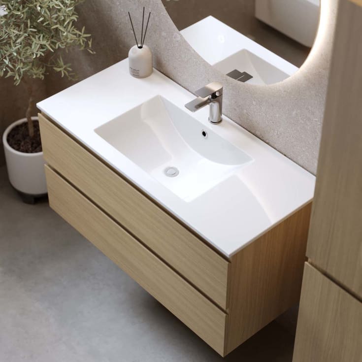 Bathlife Eufori møbelpakke, med servant, 101x46,5x50 cm, eik