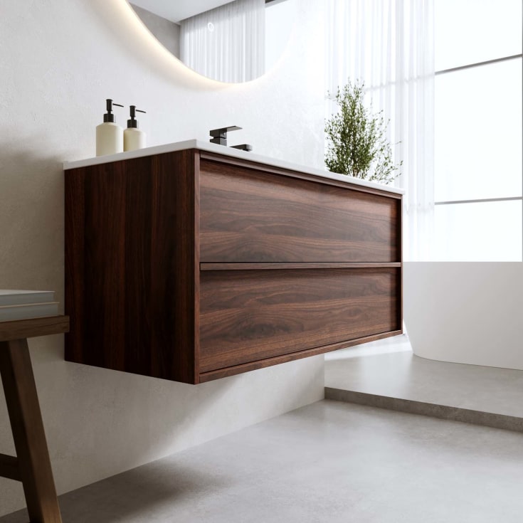 Bathlife Charm møbelpakke, med servant, 101x46,5x52 cm, valnøtt