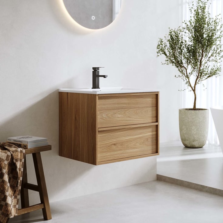 Bathlife Charm møbelpakke, med servant, 61x46,5x52 cm, eik