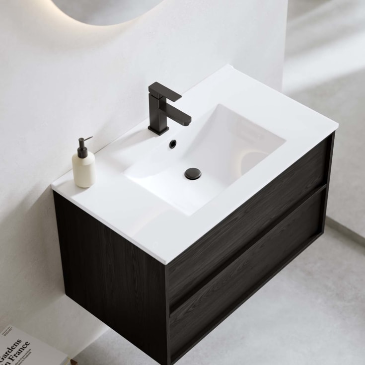 Bathlife Charm møbelpakke, med servant, 81x46,5x52 cm, sort eik