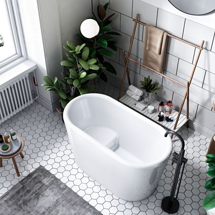 Bathlife Ideal badekar, 130x65 cm, hvit