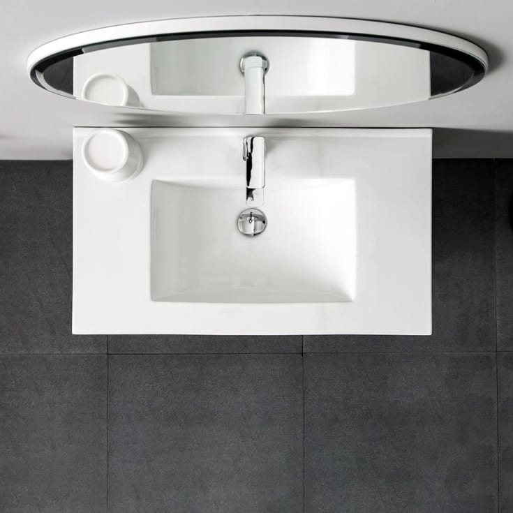 Bathlife Roa speil, 70x70x2 cm, uten lys, hvit