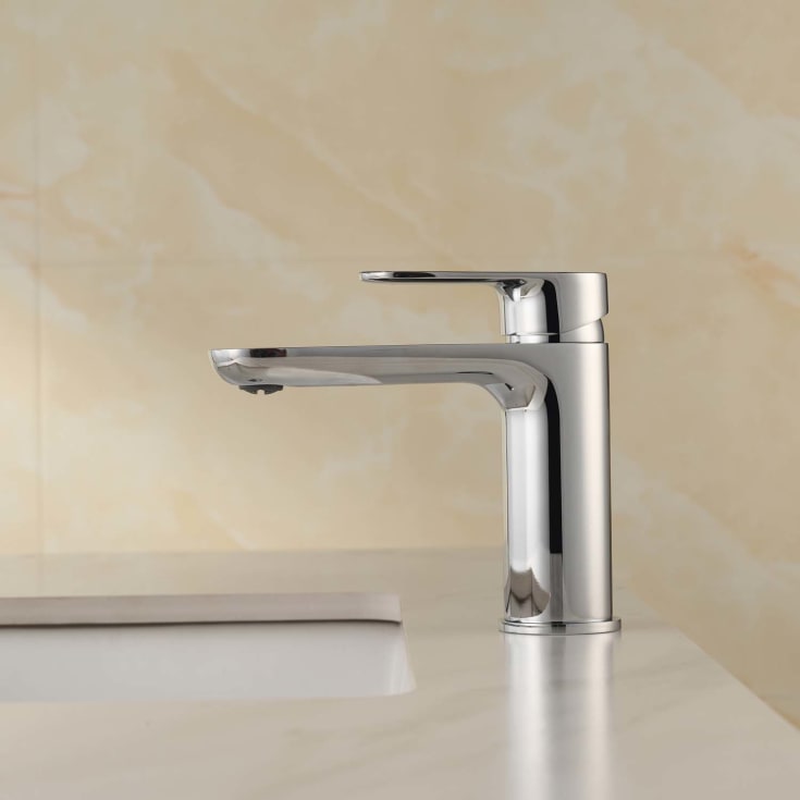 Bathlife Lyster servantbatteri, uten bunnventil, krom